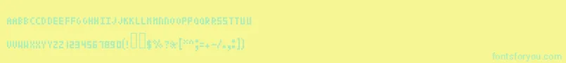Pixeltext Font – Green Fonts on Yellow Background