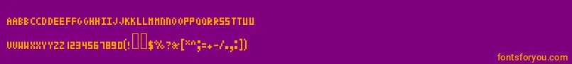 Pixeltext Font – Orange Fonts on Purple Background