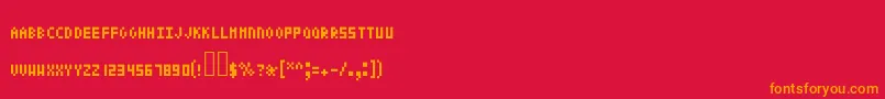 Police Pixeltext – polices orange sur fond rouge