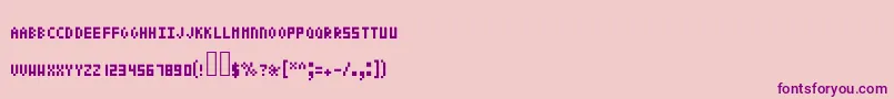 Pixeltext Font – Purple Fonts on Pink Background