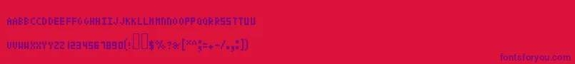 Police Pixeltext – polices violettes sur fond rouge