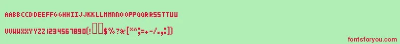 fuente Pixeltext – Fuentes Rojas Sobre Fondo Verde