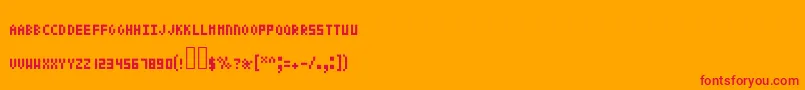 Pixeltext Font – Red Fonts on Orange Background