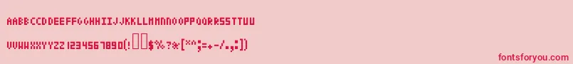 fuente Pixeltext – Fuentes Rojas Sobre Fondo Rosa