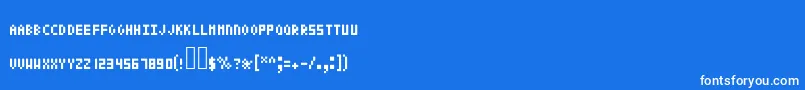 Шрифт Pixeltext – белые шрифты на синем фоне