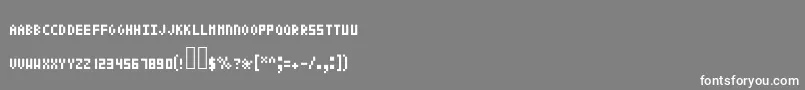 フォントPixeltext – 灰色の背景に白い文字