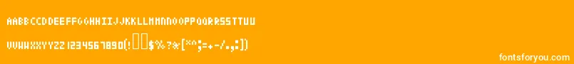 Pixeltext Font – White Fonts on Orange Background