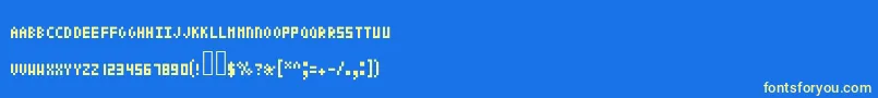 Pixeltext Font – Yellow Fonts on Blue Background