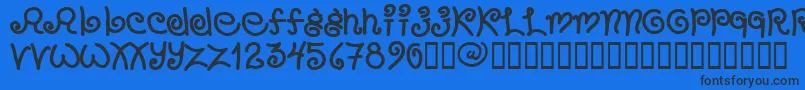 Chang-Schriftart – Schwarze Schriften auf blauem Hintergrund