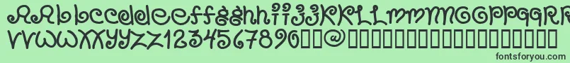 フォントChang – 緑の背景に黒い文字