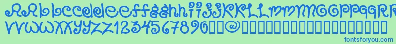 フォントChang – 青い文字は緑の背景です。