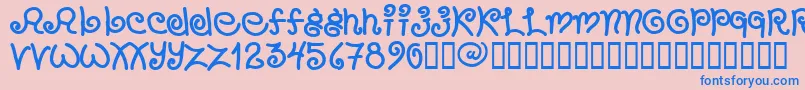 フォントChang – ピンクの背景に青い文字