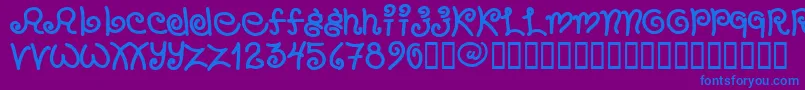 フォントChang – 紫色の背景に青い文字
