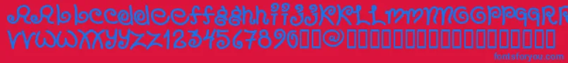 Chang Font – Blue Fonts on Red Background