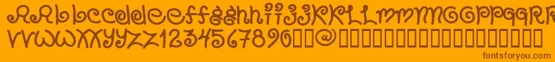 フォントChang – オレンジの背景に茶色のフォント