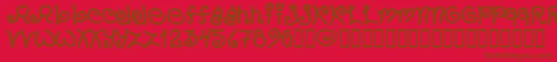 Chang-Schriftart – Braune Schriften auf rotem Hintergrund