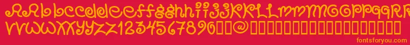 Chang-fontti – oranssit fontit punaisella taustalla