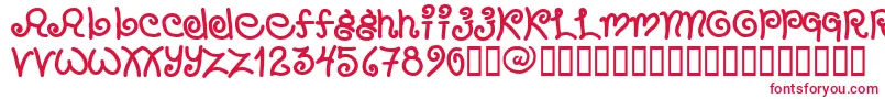 フォントChang – 白い背景に赤い文字