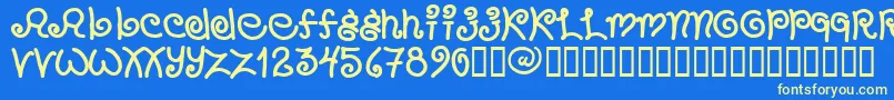 フォントChang – 黄色の文字、青い背景