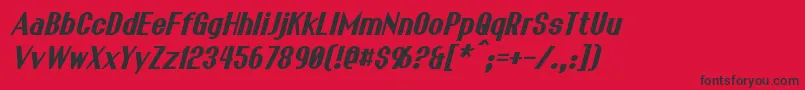 FranckBoldItalic Font – Black Fonts on Red Background