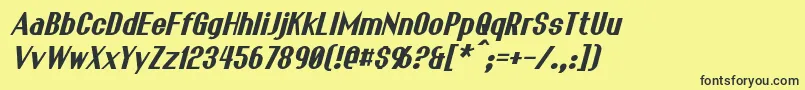 FranckBoldItalic Font – Black Fonts on Yellow Background