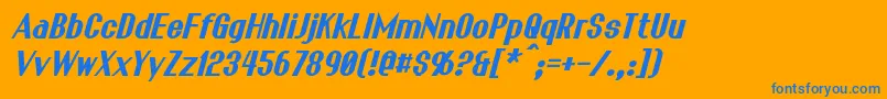 FranckBoldItalic Font – Blue Fonts on Orange Background