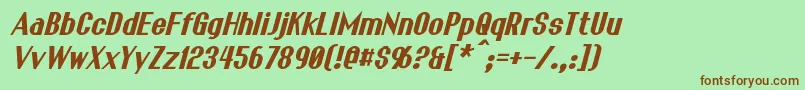 FranckBoldItalic Font – Brown Fonts on Green Background