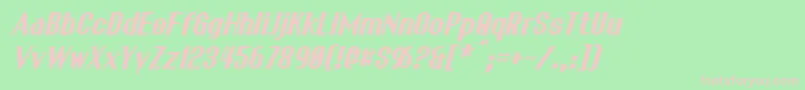 FranckBoldItalic Font – Pink Fonts on Green Background