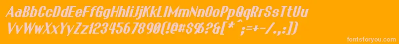 FranckBoldItalic Font – Pink Fonts on Orange Background