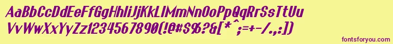 FranckBoldItalic Font – Purple Fonts on Yellow Background