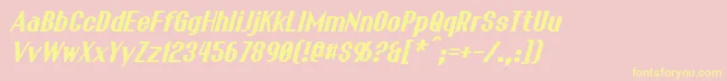 FranckBoldItalic Font – Yellow Fonts on Pink Background