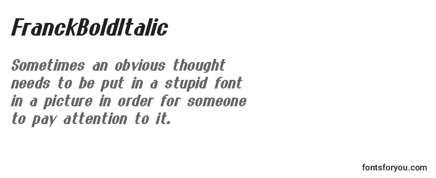 Review of the FranckBoldItalic Font