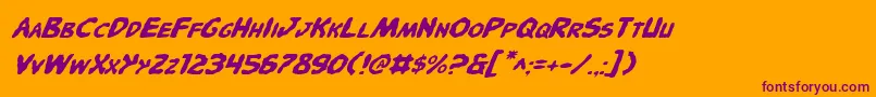 Pandi Font – Purple Fonts on Orange Background