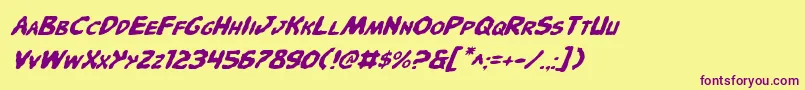 Pandi Font – Purple Fonts on Yellow Background