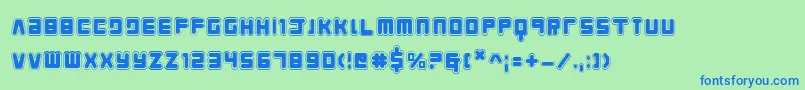 YoungTechsAcademy Font – Blue Fonts on Green Background