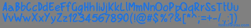 Pwboldscript-Schriftart – Blaue Schriften auf grauem Hintergrund