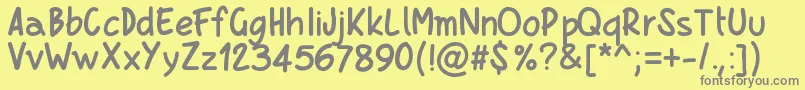 Pwboldscript Font – Gray Fonts on Yellow Background