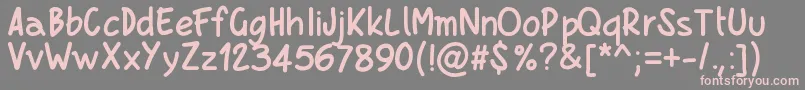 Pwboldscript Font – Pink Fonts on Gray Background