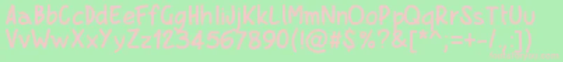 Pwboldscript-fontti – vaaleanpunaiset fontit vihreällä taustalla