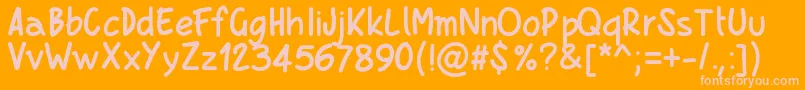 Pwboldscript Font – Pink Fonts on Orange Background