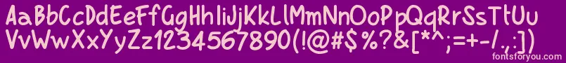 Pwboldscript Font – Pink Fonts on Purple Background