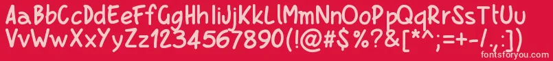 Pwboldscript Font – Pink Fonts on Red Background