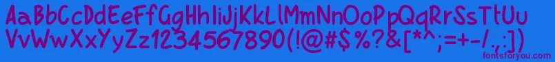 Pwboldscript Font – Purple Fonts on Blue Background