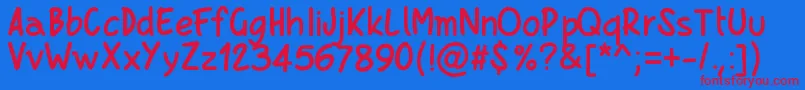 Шрифт Pwboldscript – красные шрифты на синем фоне
