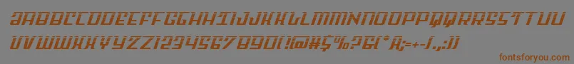 フォントSkycabhalf2 – 茶色の文字が灰色の背景にあります。