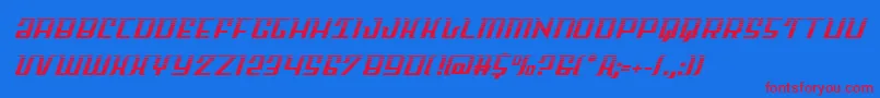 Skycabhalf2-fontti – punaiset fontit sinisellä taustalla