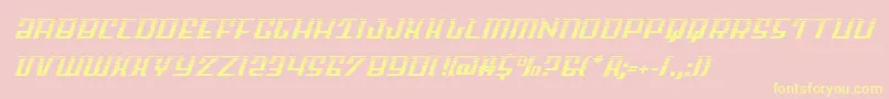 Skycabhalf2-Schriftart – Gelbe Schriften auf rosa Hintergrund