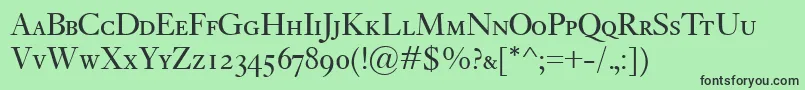 KisClassicoSc Font – Black Fonts on Green Background