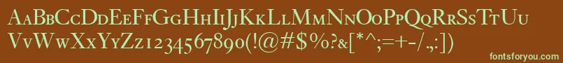 KisClassicoSc Font – Green Fonts on Brown Background