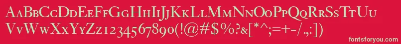 KisClassicoSc Font – Green Fonts on Red Background